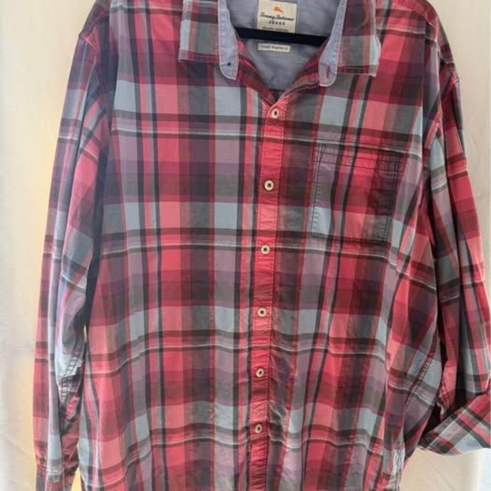 Tommy Bahama Jeans Island Crafted XXL Plaid Shirt Island Modern Fit